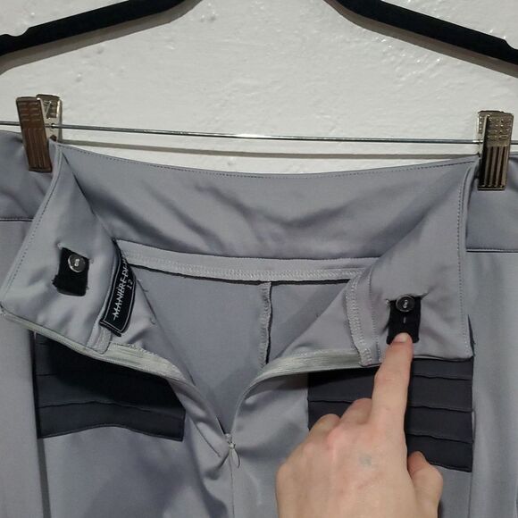 Maniere De Voir Stylish Silver Gorpcore Pants with Cargo Pockets Size 4 - Picture 10 of 16